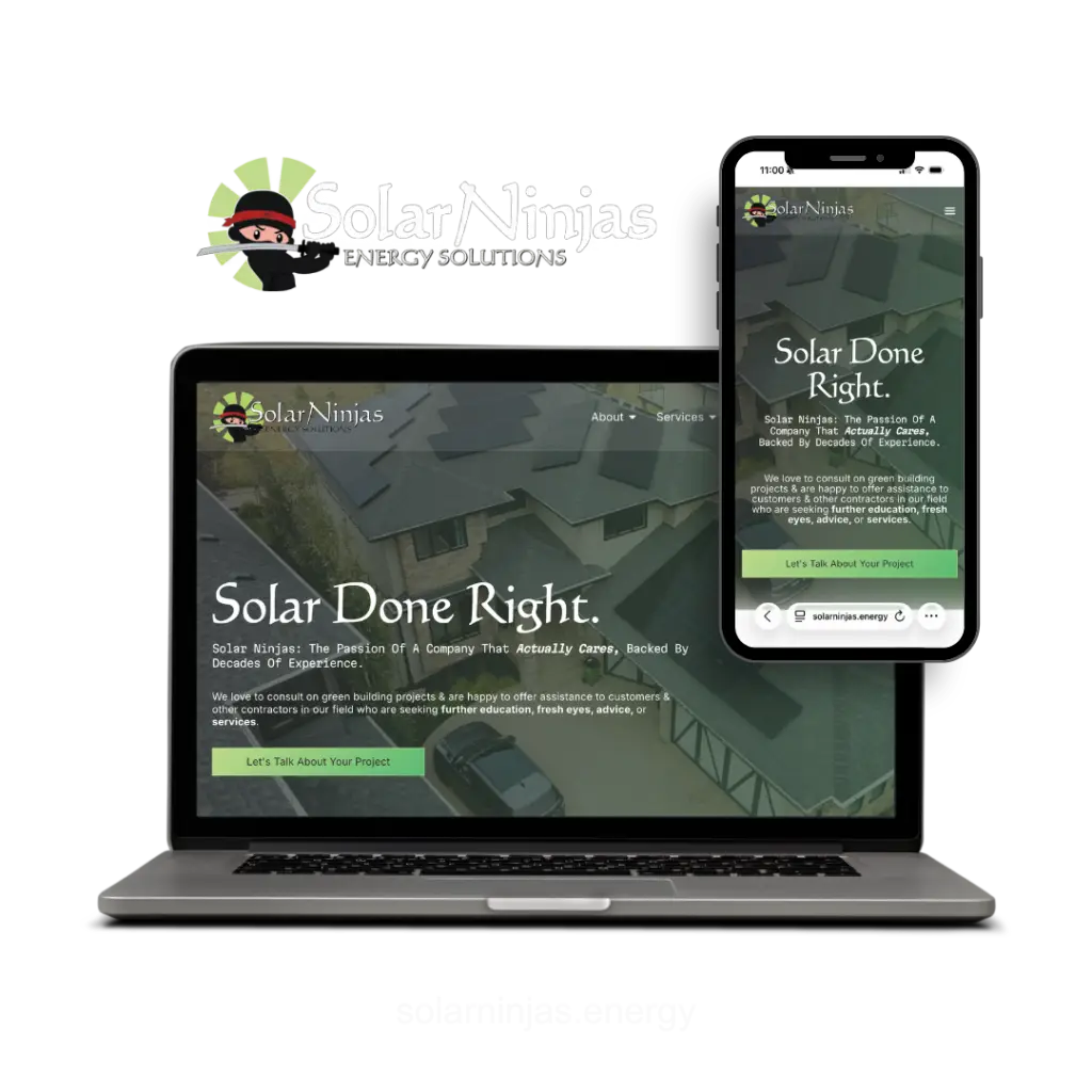 solar ninjas website design by blxck marketing