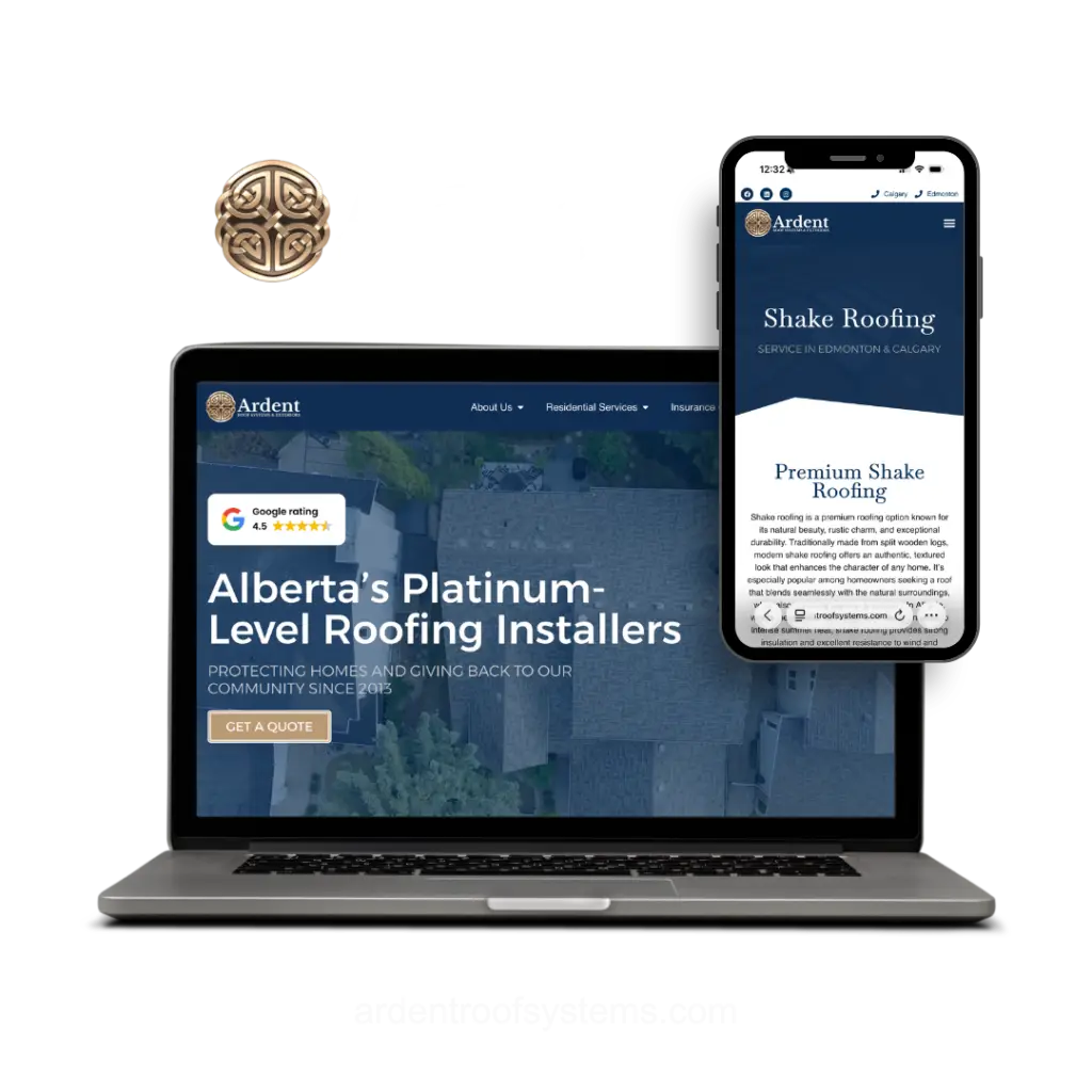 ardent roof systems website designed developed blxck marketing
