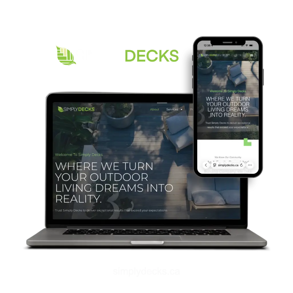 edmonton web development for simply decks by blxck marketing